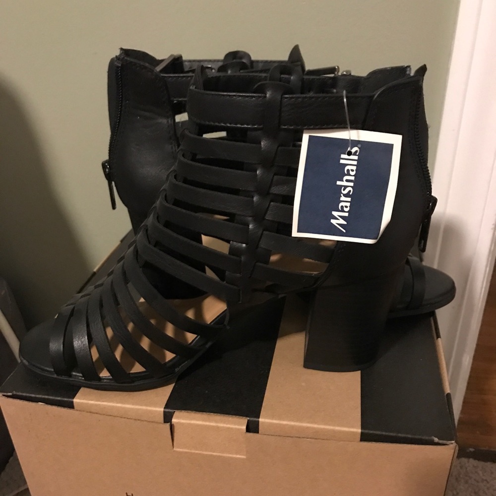 Black open heels